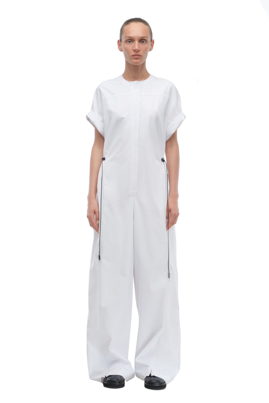 White Straight-Leg Jumpsuit