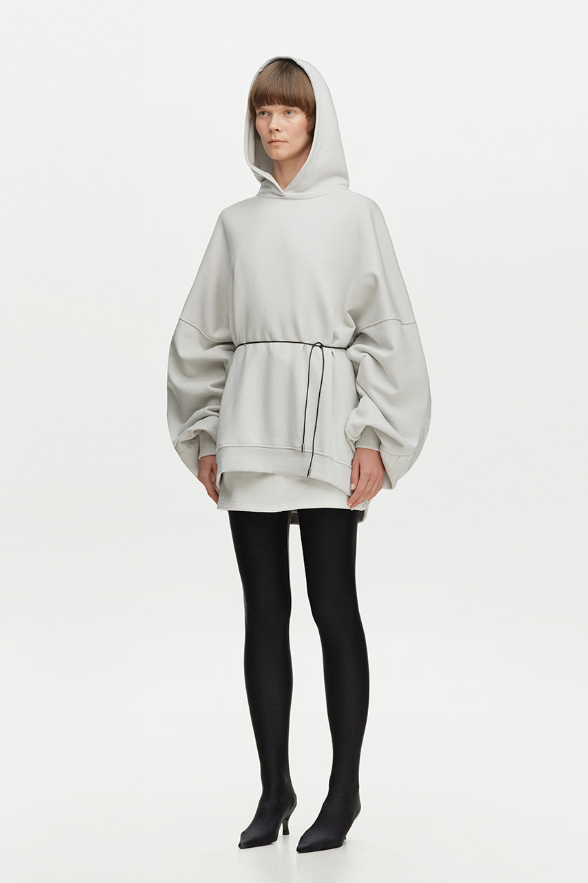 Silver Draped Hoodie