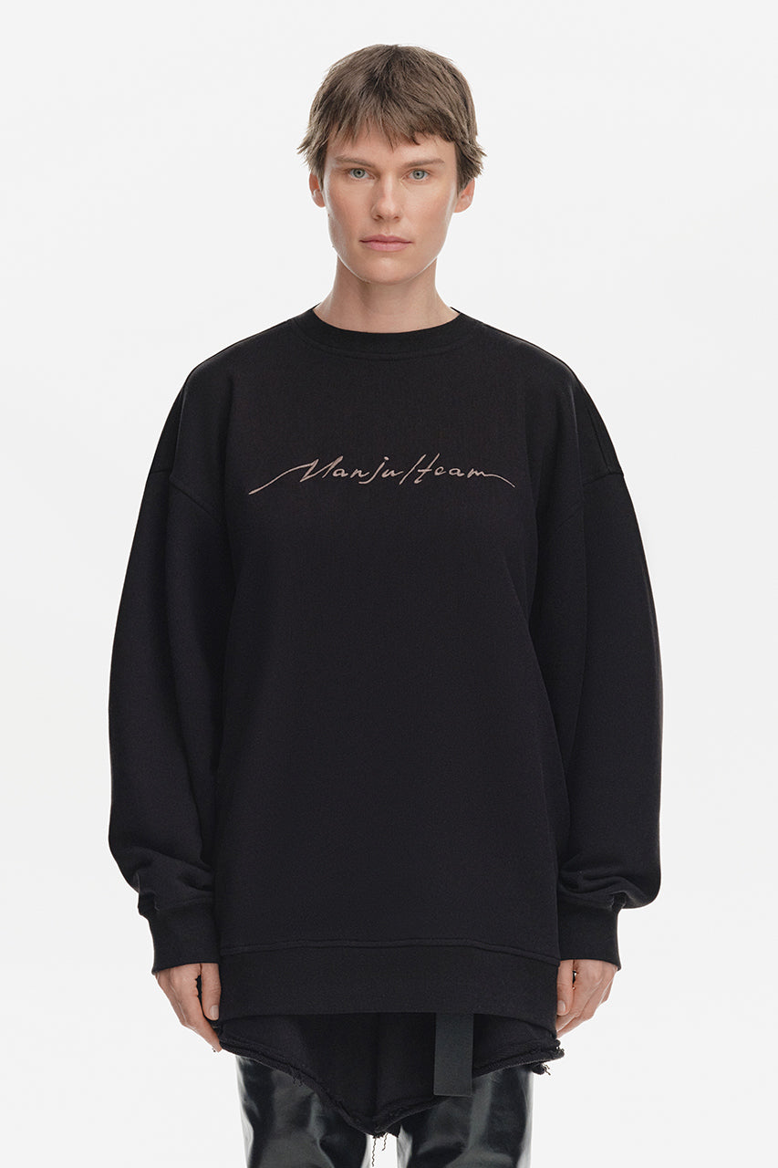 Black Embroidered Sweatshirt