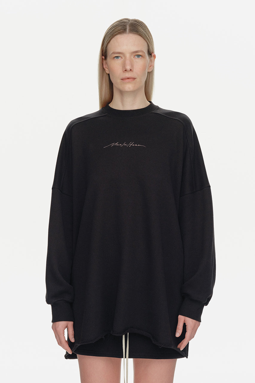 Black Embroidered Sweatshirt