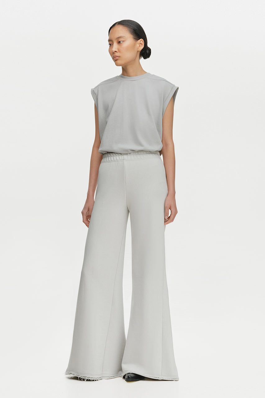 Silver Wide-Leg Trousers