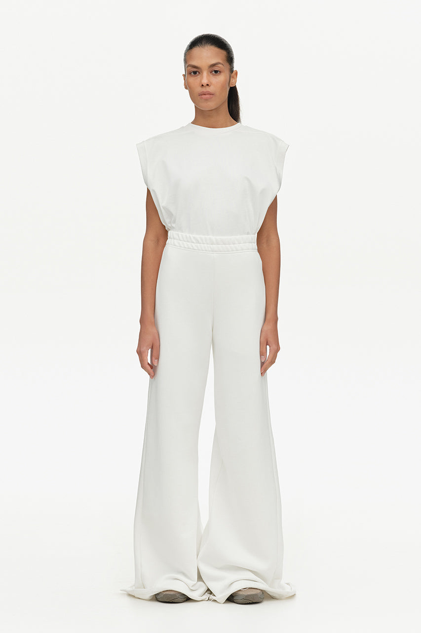 White Wide-Leg Trousers