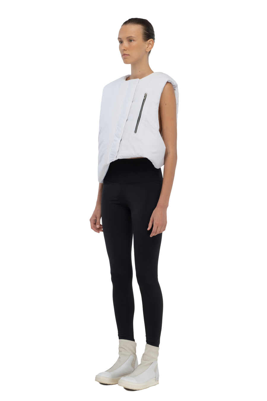 White Asymmetric Vest