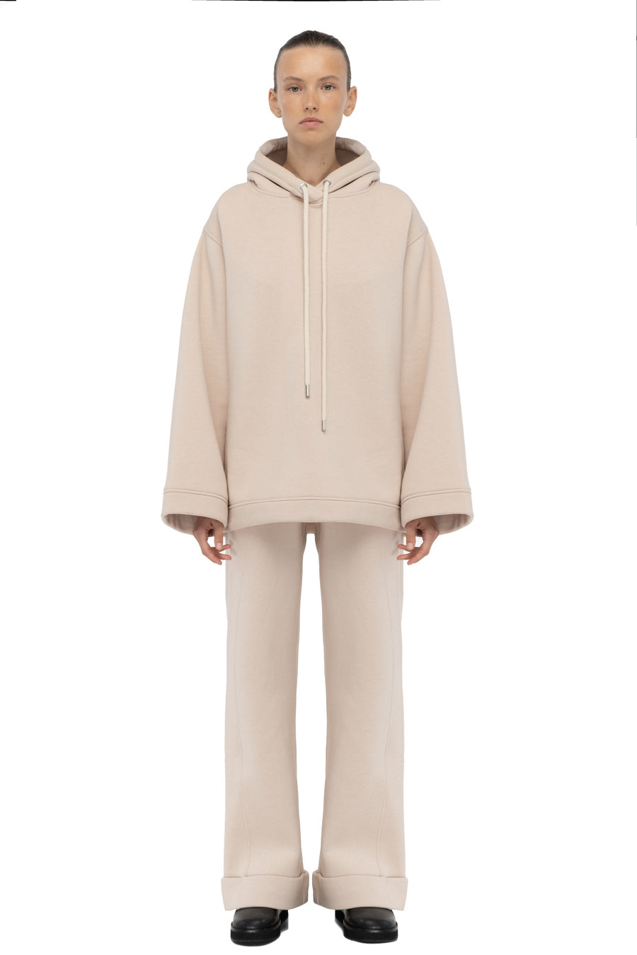 Sand Fleece Flared Trousers Tracksuit