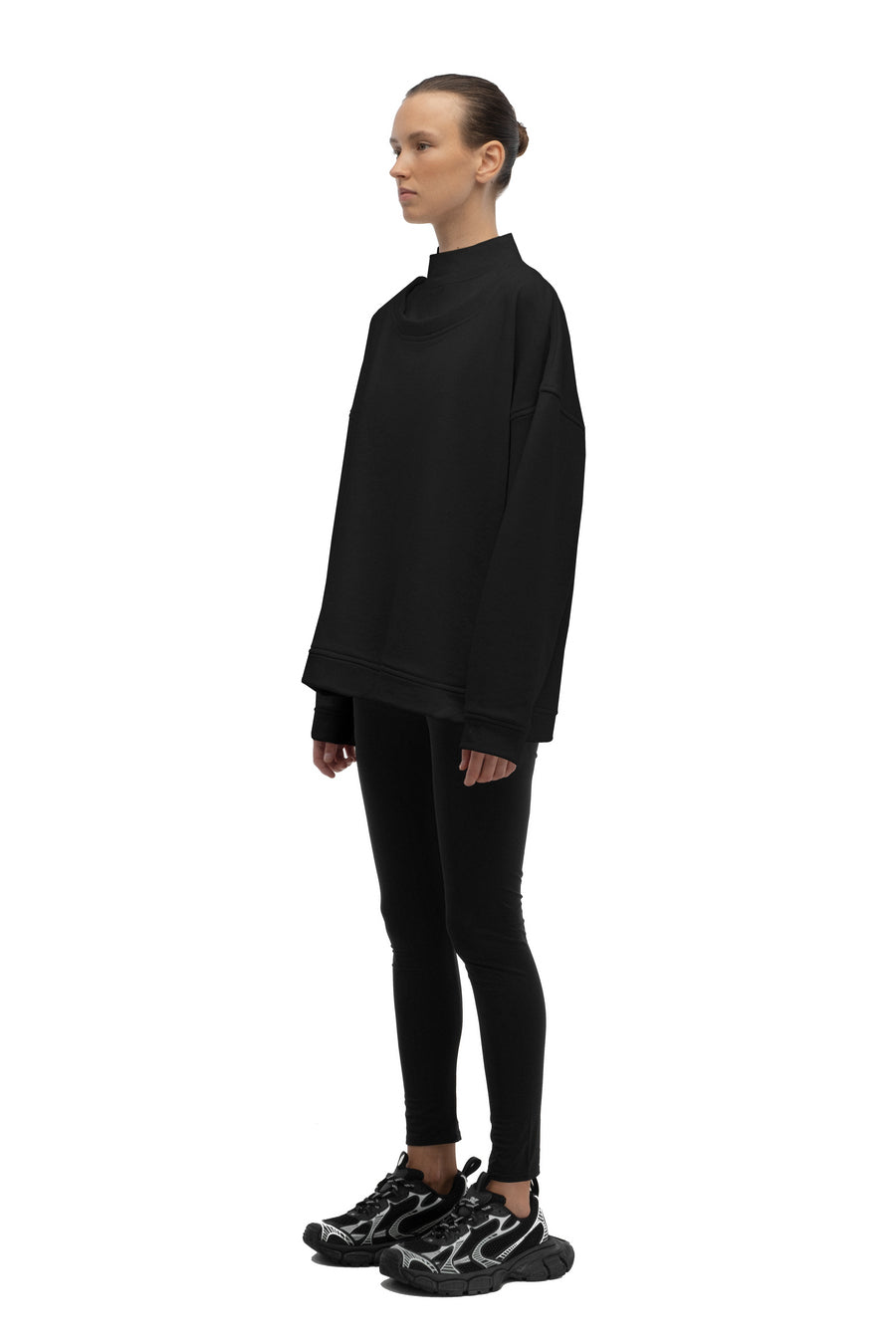 Black Mock Neck Sweatshirt