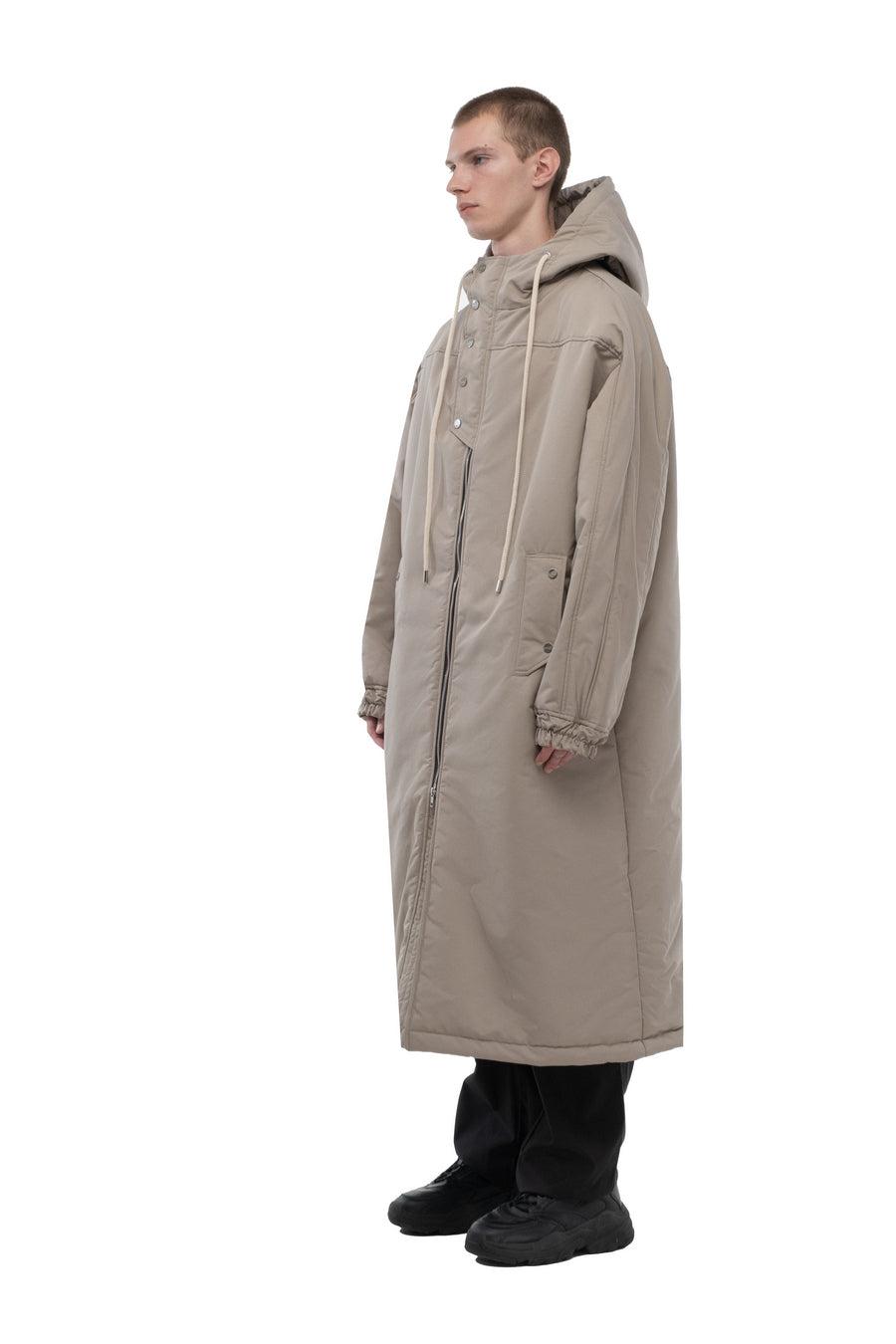 Sand Oversized Hooded Long Coat