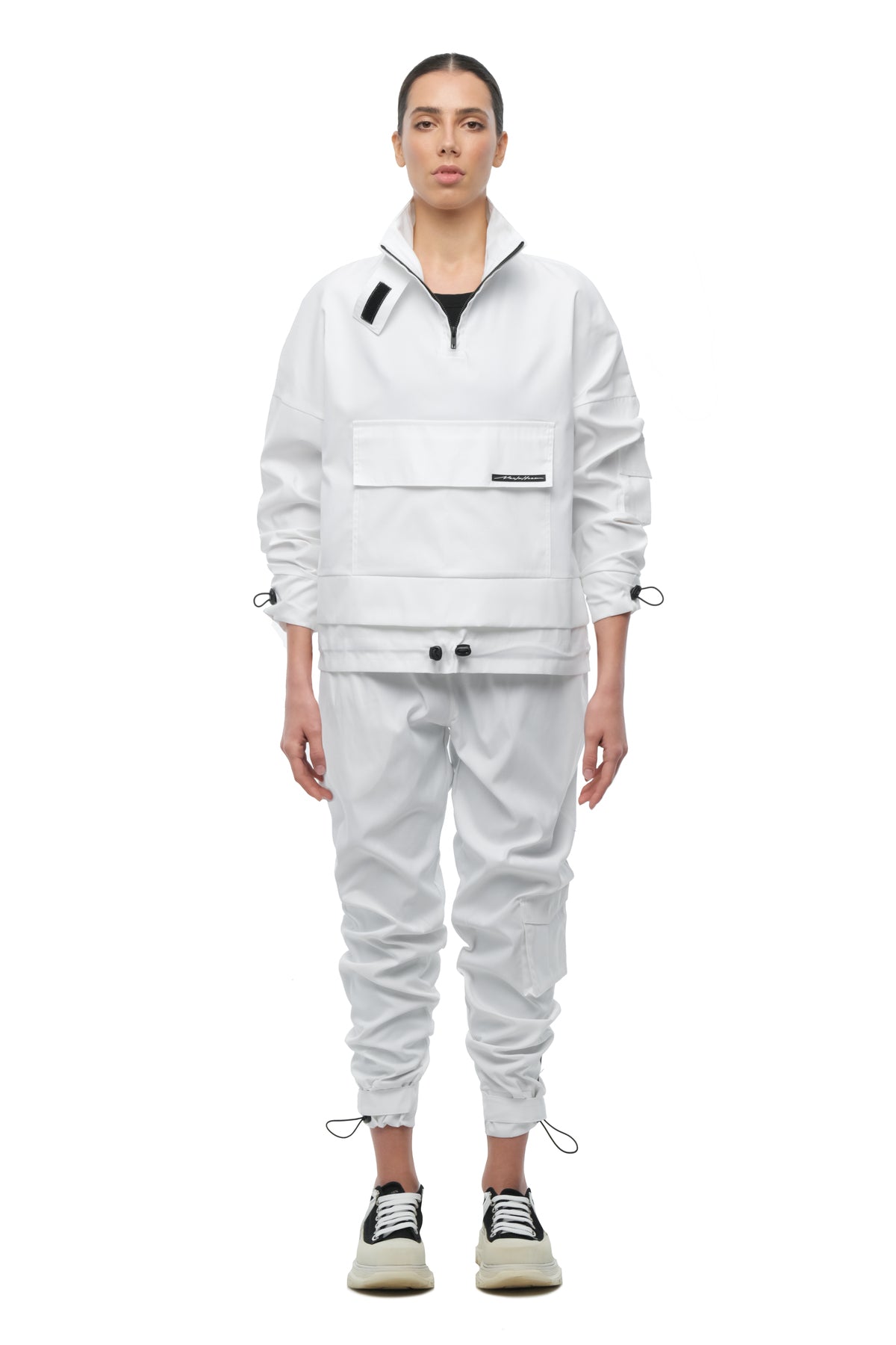 White Drawstring Trousers Tracksuit